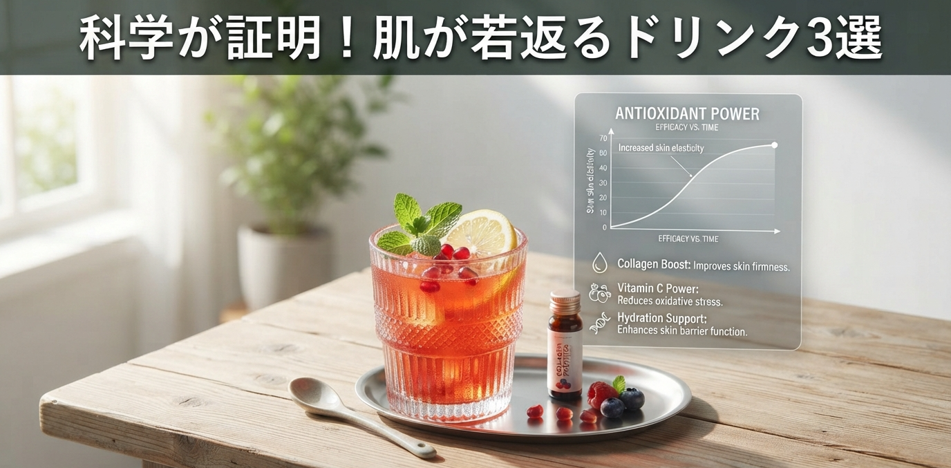 【科学が証明】肌が若返る！ドラッグストアで買える最強美肌ドリンク3選